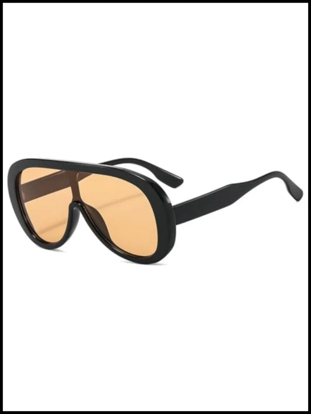 Oversized Pilot Sunglasses Women One Piece Lens Metal Frame UV Protection
